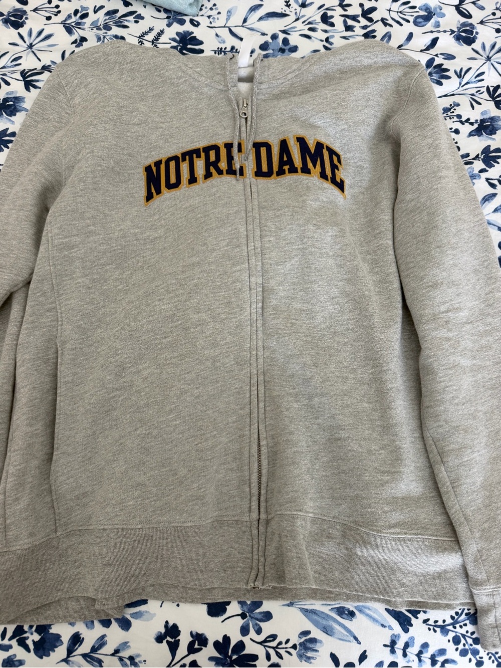 Women’s Notre Dame Grey Zip-Up Hoodie